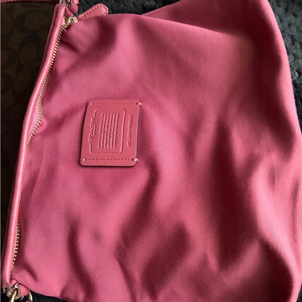 Coach Signature Brown and Pink Crossbody Bag - Picture 5 of 14